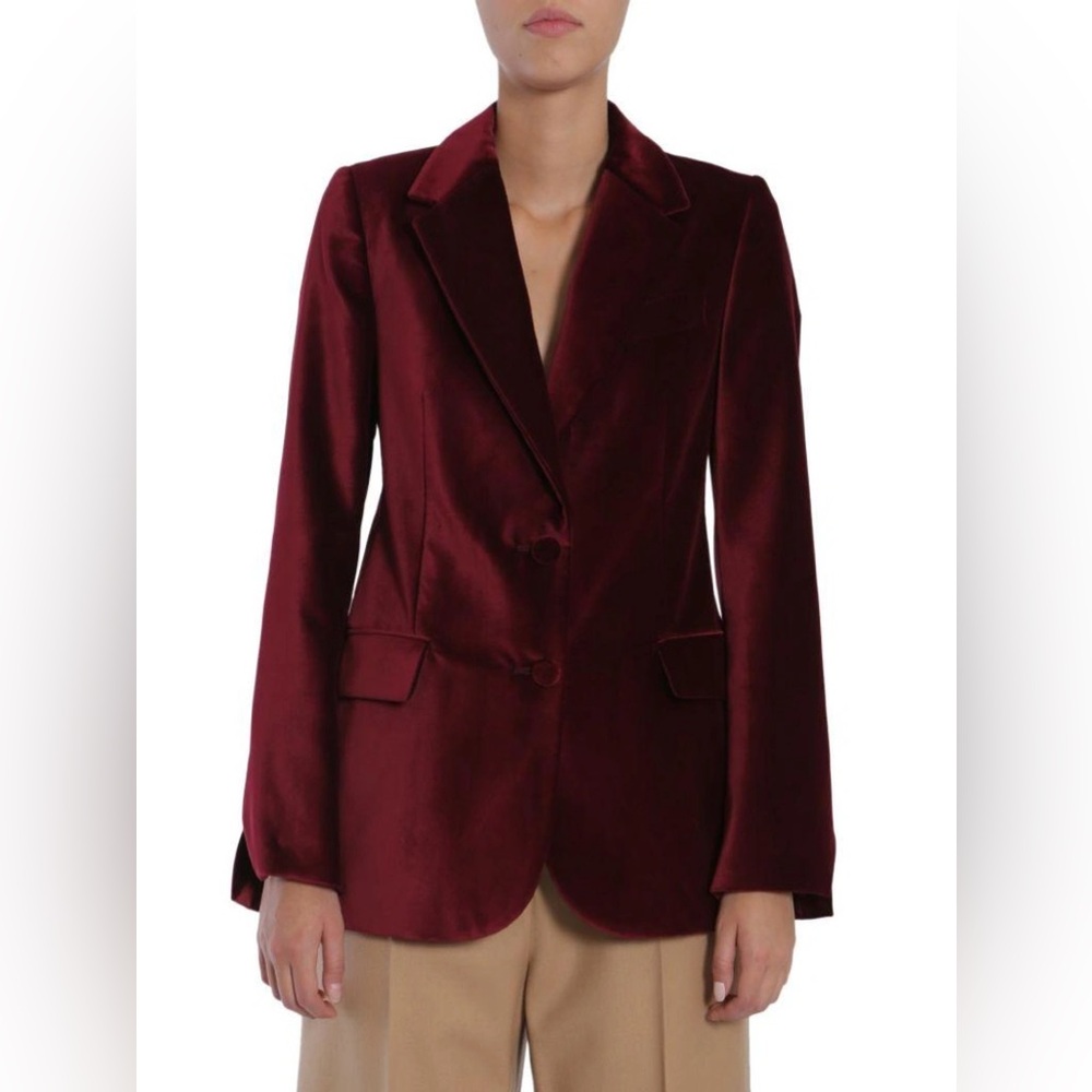 Stella McCartney Burgundy Velvet Two-button Blazer Size IT 38